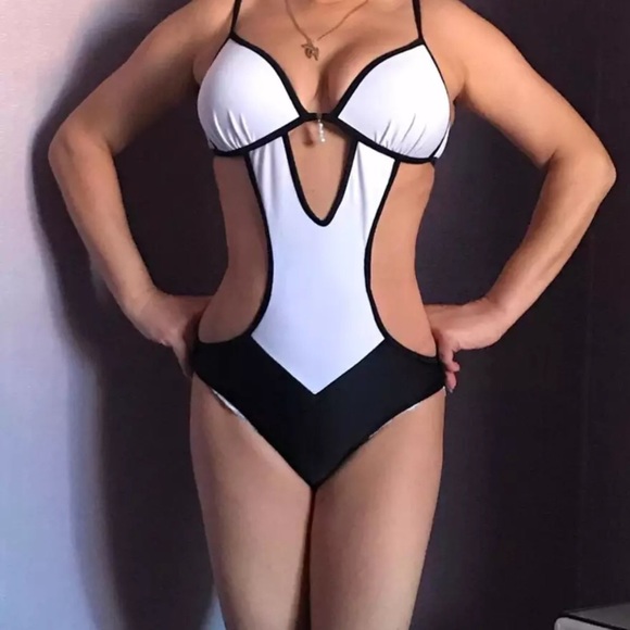 2022 new One Piece Swimsuit Women Swimwear Monokini with pear accessories - Picture 2 of 4